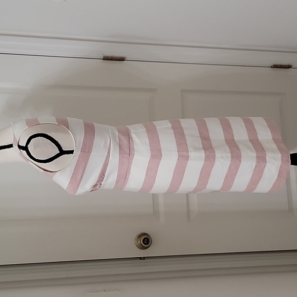 J Crew Size 0 Faded Red Ivory Striped Linen Blend Sleeveless Sheath Dress - Picture 3 of 13